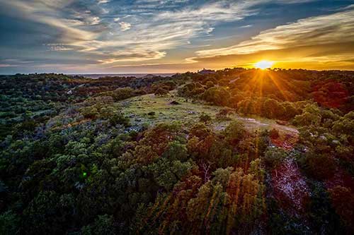 Landscape of Sunset Texas Hill Country